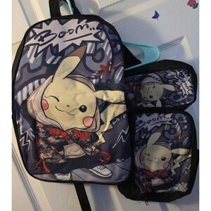 Pikachu Pokémon 3 Piece Backpack Lunchbox Pencil Case Set New Without Tags